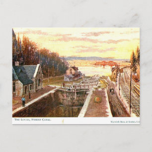 Old Postcard - Rideau Canal Locks, Ottawa, Canada