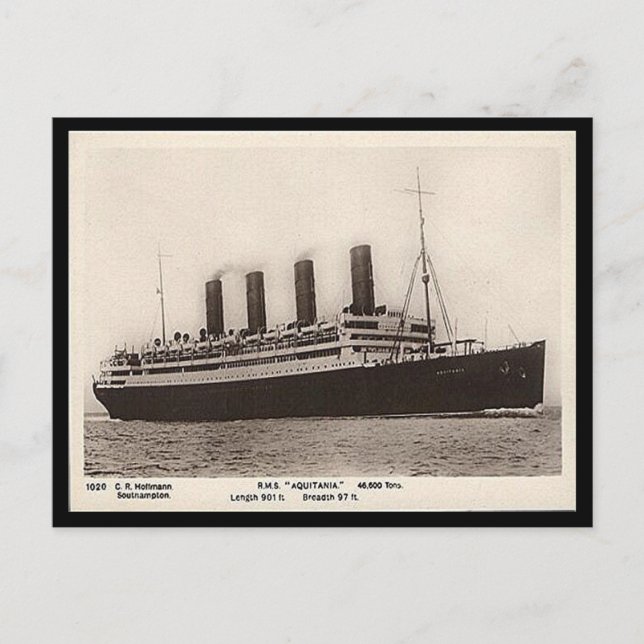 Old Postcard - RMS Aquitania (Front)