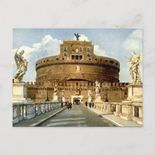 Old Postcard, Rome, Castel Sant'Angelo Postcard