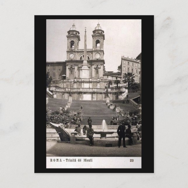 Old Postcard - Rome, Spanish Steps (Front)