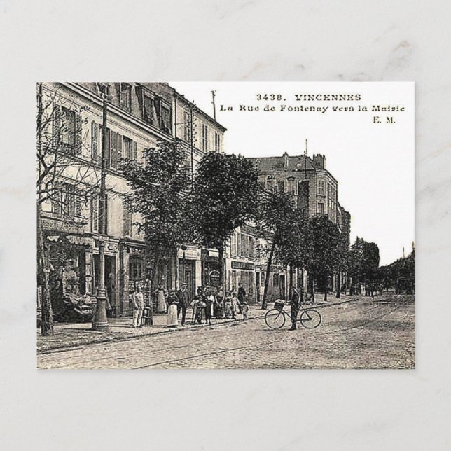 Old Postcard - Rue de Fontenay, Vincennes (Front)