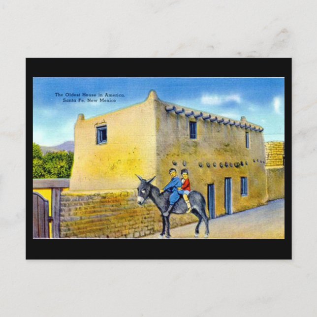 Old Postcard - Santa Fe, New Mexico, USA. (Front)