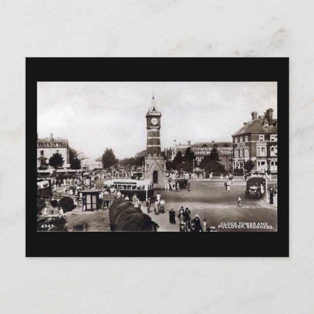 Old Postcard - Skegness Clock Tower (Front)
