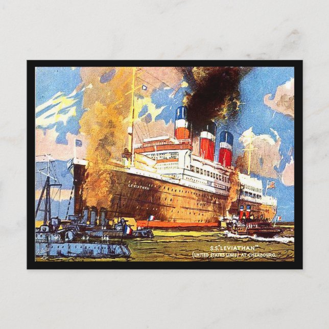 Old Postcard - SS Leviathan - United States Lines (Front)