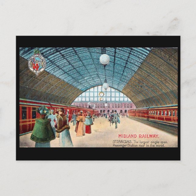Old Postcard - St Pancras Station, London (Front)