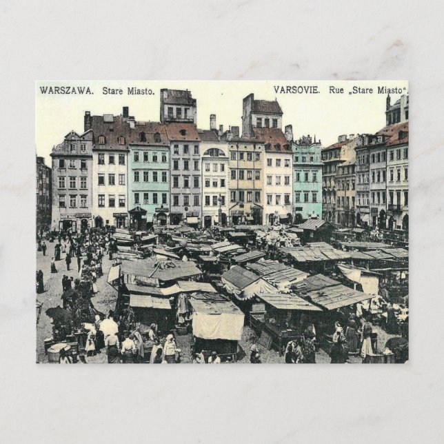 Old Postcard - Stare Miasto, Warsaw, Poland (Front)