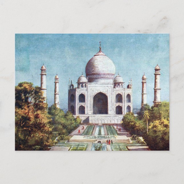 Old Postcard - Taj Mahal, Agra, India (Front)