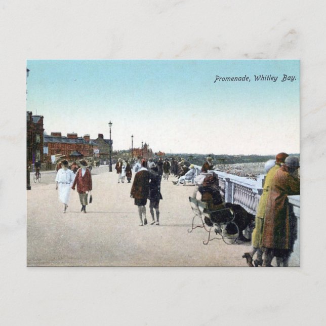 Old Postcard - The Promenade, Whitley Bay (Front)