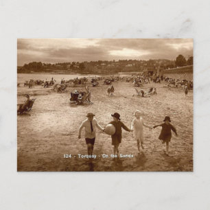 Old Postcard - Torquay Beach