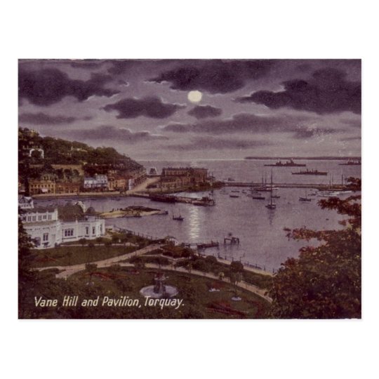 Old Postcard - Torquay by Moonlight