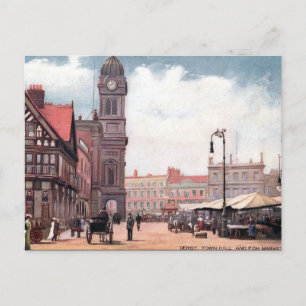 Old Postcard - Town Hall, Derby