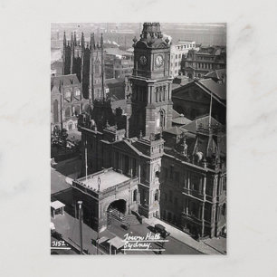 Old Postcard - Town Hall, Sydney, NSW