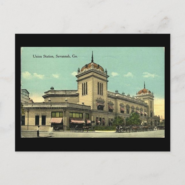 Old Postcard, Union Station, Savannah, Georgia Postcard (Front)