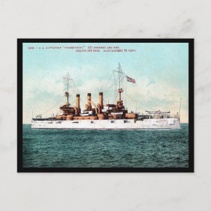 Old Postcard - US Battleship "Connecticut"