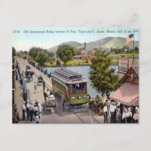 Old Postcard - USA-Mexico International Bridge