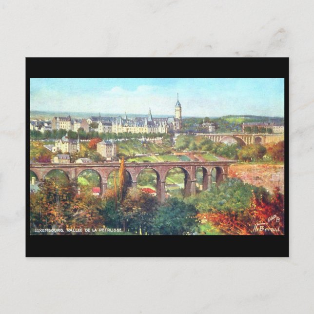 Old Postcard - Vallee de la Petrusse, Luxembourg (Front)