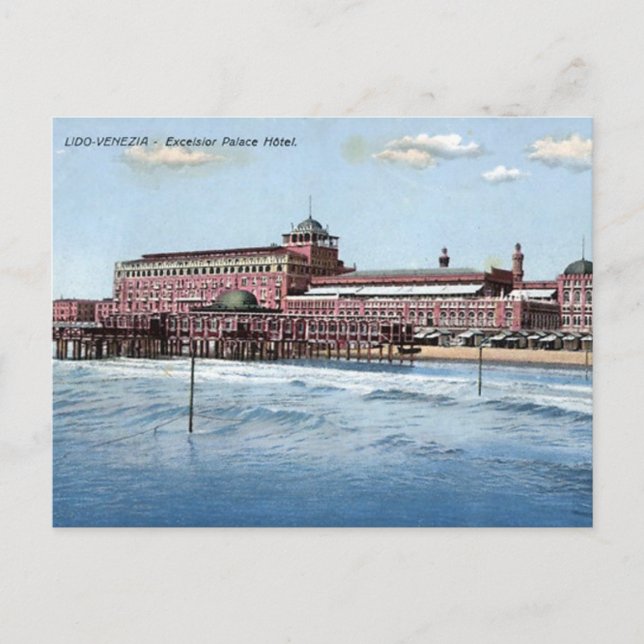 Old Postcard - Venice Lido, Italy (Front)