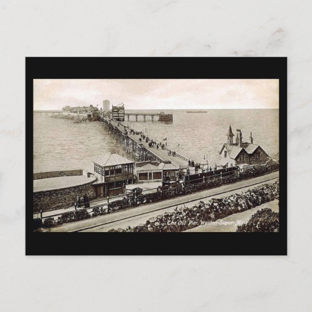 Old Postcard, Weston-super-Mare, Old Pier Postcard (Front)