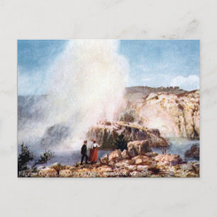 Old Postcard - Whakarewarewa, Rotorua, New Zealand