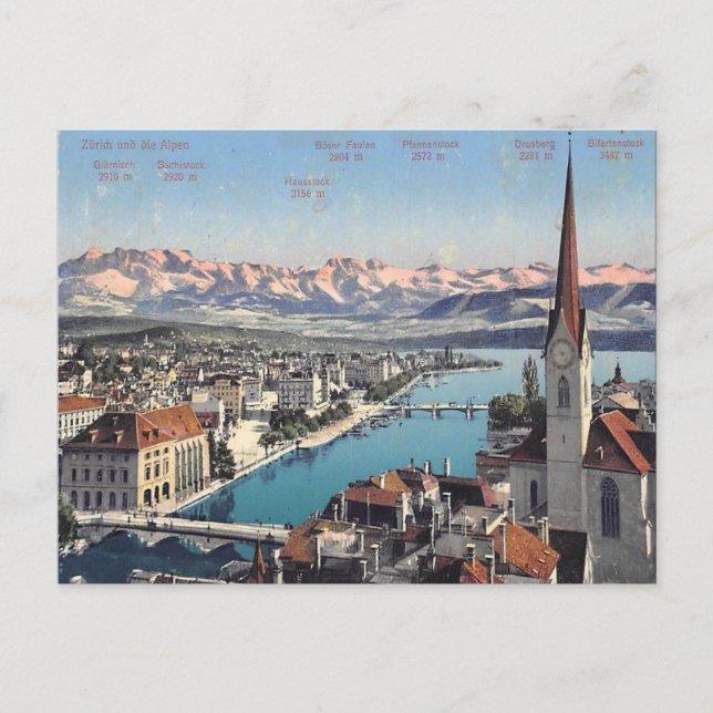 Old Postcard - Zurich, Switzerland (Front)
