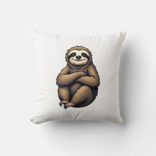 Old Print Sloth Art Vintage Graphic 2 Cushion (Front)
