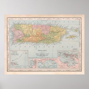 Old Puerto Rico Map (1912)  Poster