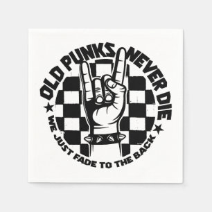 Old PUNKS Never Die Punk Rock Music Legend Custom Napkin