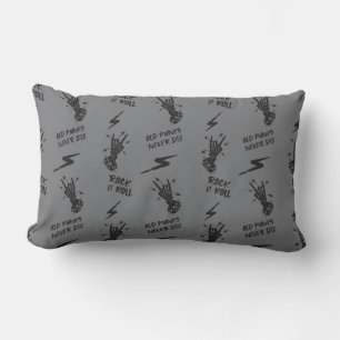 OLD PUNKS NEVER DIE - Retro Skeleton Rock On Hand  Lumbar Cushion