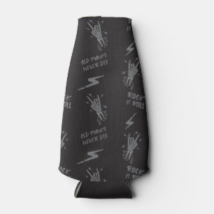 Old Punks Never Die Skeleton Rock On Gothic Bottle Cooler