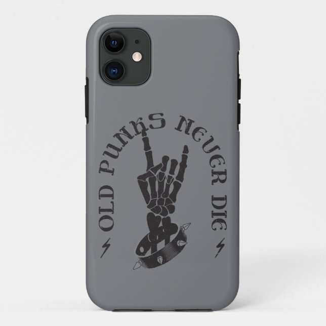 Old Punks Never Die Skeleton Rock On Gothic  Case-Mate iPhone Case (Back)