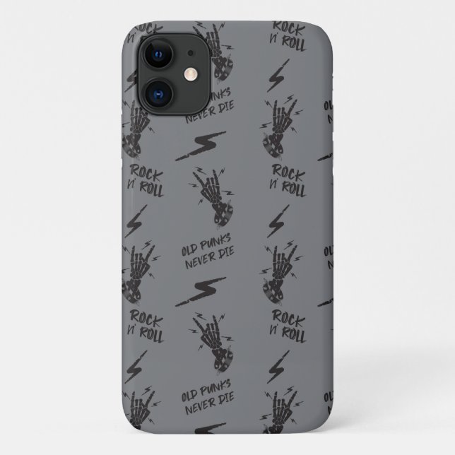 Old Punks Never Die Skeleton Rock On Gothic  Case-Mate iPhone Case (Back)