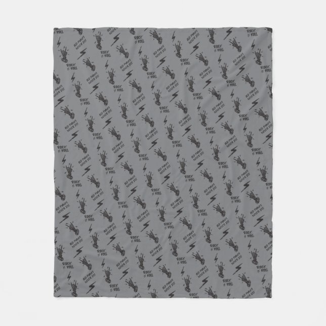 Old Punks Never Die Skeleton Rock On Gothic  Fleece Blanket (Front)