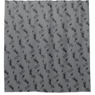 Old Punks Never Die Skeleton Rock On Gothic  Shower Curtain