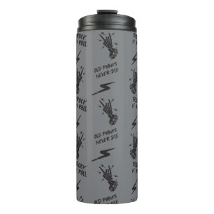 Old Punks Never Die Skeleton Rock On Gothic  Thermal Tumbler