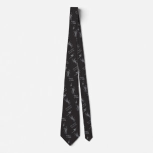 Old Punks Never Die Skeleton Rock On Gothic  Tie