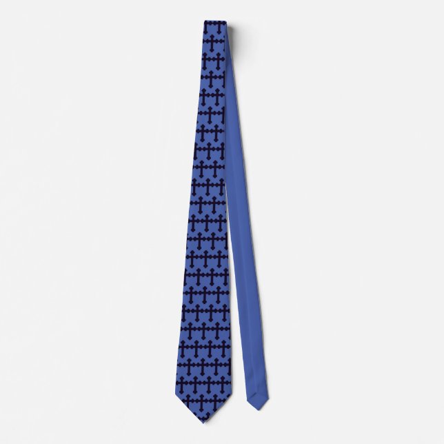 Old Purple Christian Cross Devotional Art Tie (Front)