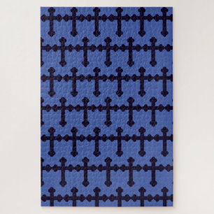 Old purple christian cross jigsaw puzzle