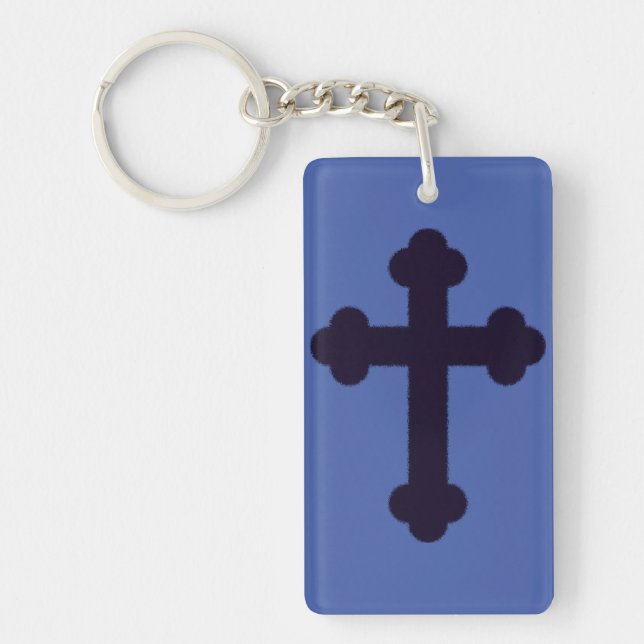 Old purple christian cross key ring (Front)