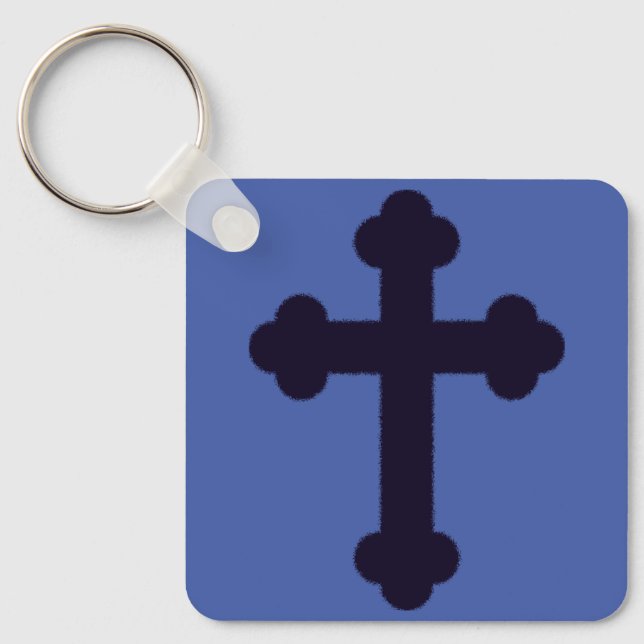 Old purple christian cross key ring (Front)
