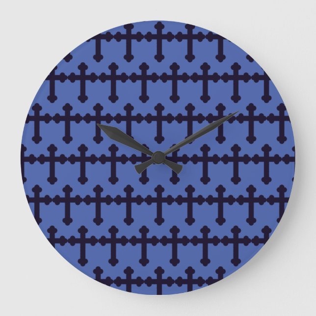 Old purple christian cross large clock (Front)