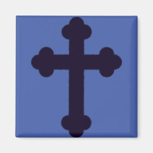 Old purple christian cross magnet