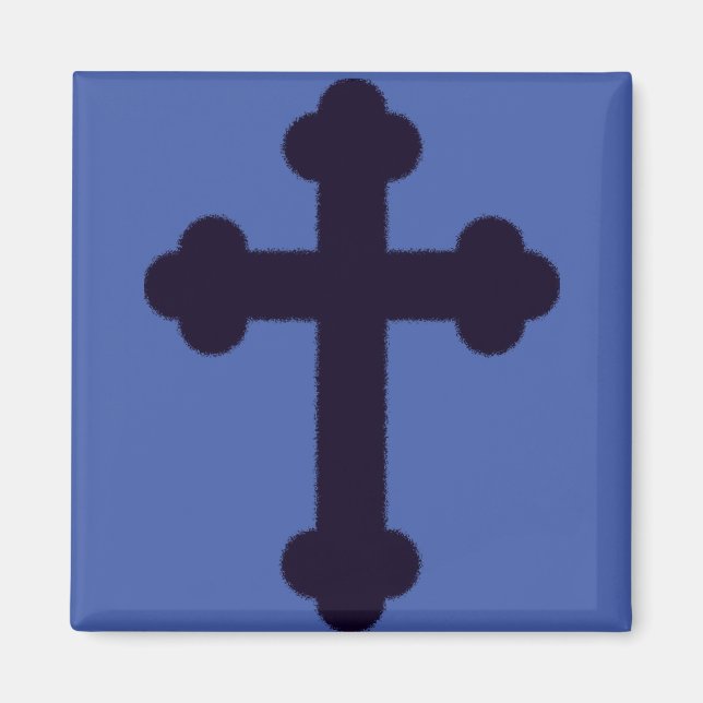 Old purple christian cross magnet (Front)
