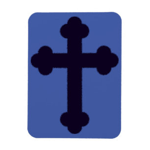 Old purple christian cross magnet