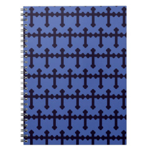 Old purple christian cross notebook