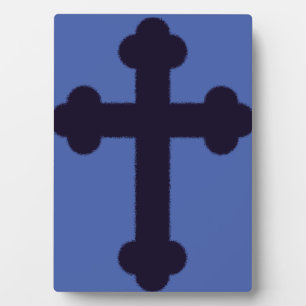 Old purple christian cross plaque