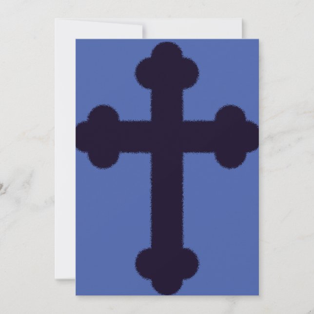 Old purple christian cross save the date (Front)