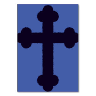 Old purple christian cross table number