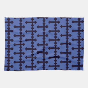 Old purple christian cross tea towel