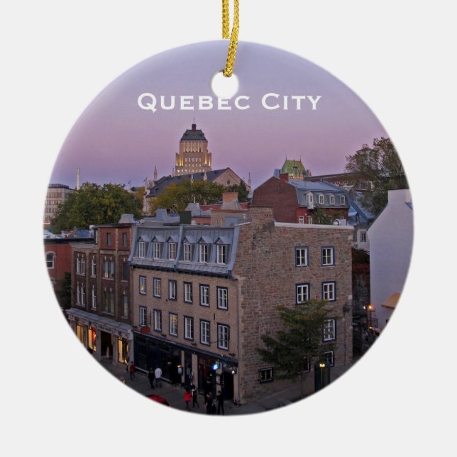 Old Quebec Cityscape Ornament (Front)