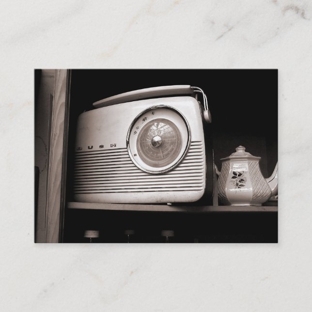 Old Radio, Mini Photo Business Card (Front)